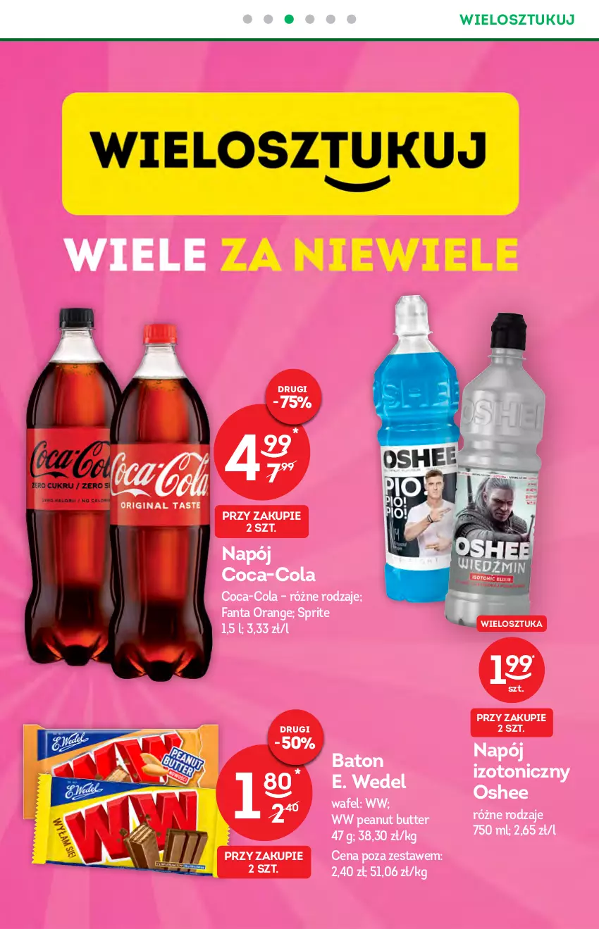 Gazetka promocyjna Żabka - ważna 20.10 do 26.10.2021 - strona 14 - produkty: Baton, Coca-Cola, E. Wedel, Fa, Fanta, Napój, Napój izotoniczny, Oshee, Sprite