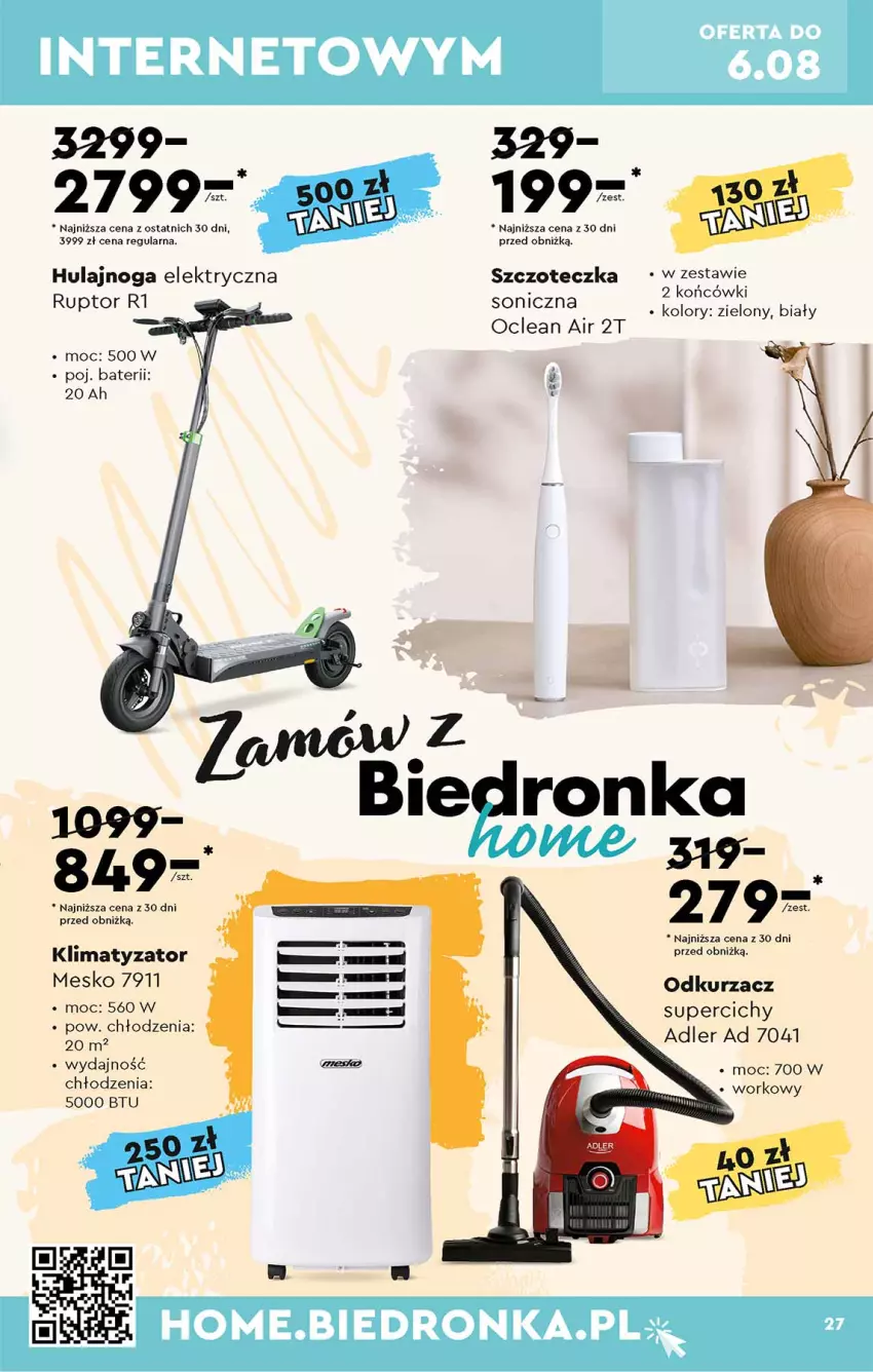 Gazetka promocyjna Biedronka - ważna 24.07 do 05.08.2023 - strona 27 - produkty: Elektryczna szczoteczka, Hulajnoga, Hulajnoga elektryczna, Szczoteczka