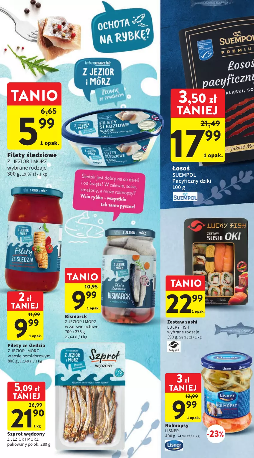 Gazetka promocyjna Intermarche - Gazetka Intermarche - ważna 23.03 do 29.03.2023 - strona 22 - produkty: Lisner, Mop, Sos, Suempol, Sushi, Szprot