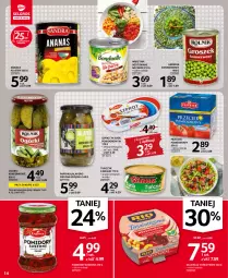 Gazetka promocyjna Selgros - Oferta spożywcza - Gazetka - ważna od 04.05 do 04.05.2022 - strona 14 - produkty: Sałatka, Warzywa, Sos, Ser, Ogórki konserwowe, Papryka, Ananas, Kawa, Sałat, Szprot, Szprot w sosie, Tuńczyk, Papryka jalapeño, Olej, Pomidory, Groszek