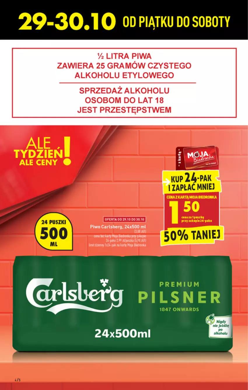 Gazetka promocyjna Biedronka - W tym tygodniu - ważna 28.10 do 03.11.2021 - strona 4 - produkty: Carlsberg, Fa, Gra, Piwa, Piwo