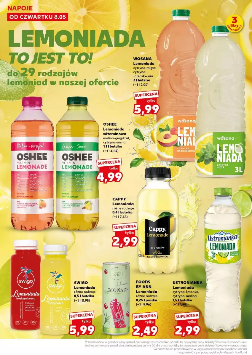 Gazetka promocyjna Kaufland - ważna 10.05 do 10.05.2025 - strona 2 - produkty: Cappy, Grejpfrut, Lemoniada, Limonka, Mięta, Napoje, Oshee, Sos, Wosana