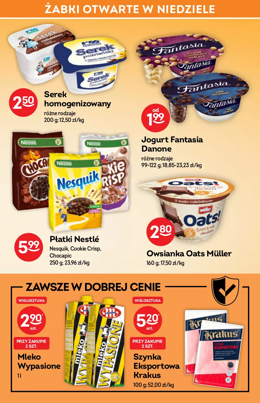 Gazetka promocyjna Żabka - ważna 09.02 do 15.02.2022 - strona 25 - produkty: Danone, Fa, Fanta, Jogurt, Krakus, Mleko, Müller, Nesquik, Nestlé, Owsianka, Por, Ser, Serek, Sport, Szynka