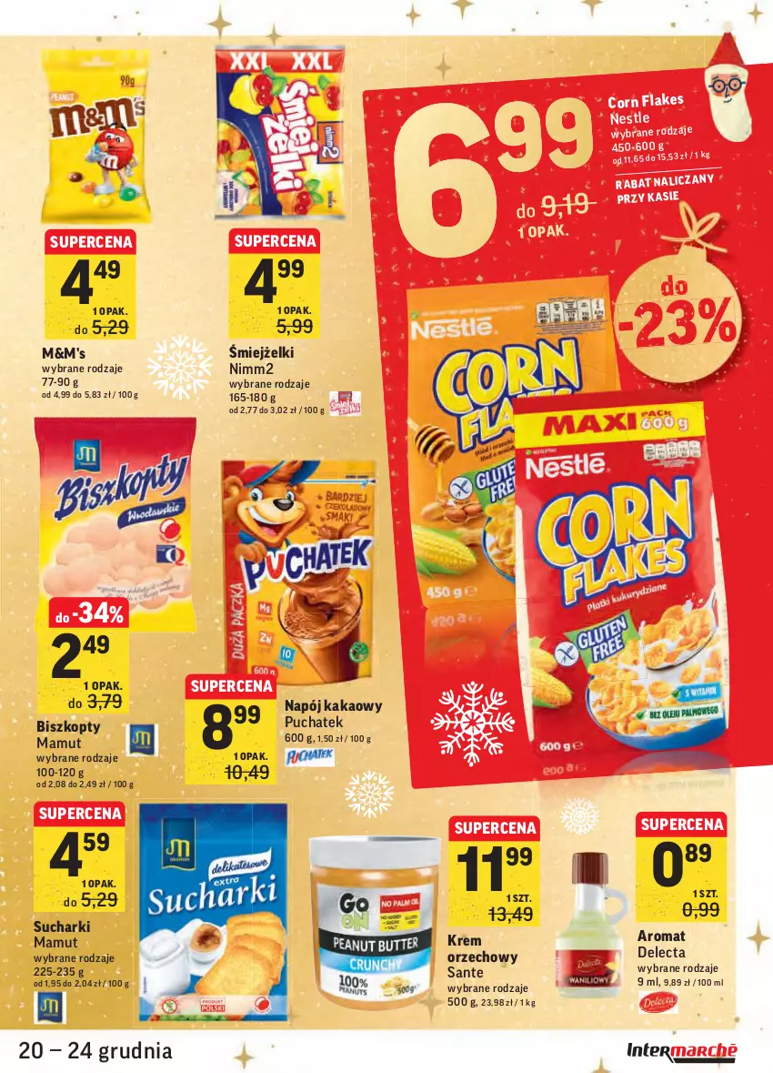 Gazetka promocyjna Intermarche - Boże narodzenie - ważna 20.12 do 24.12.2021 - strona 37 - produkty: Biszkopty, Corn flakes, Delecta, Kakao, Krem orzechowy, Napój, Nimm2, Sante