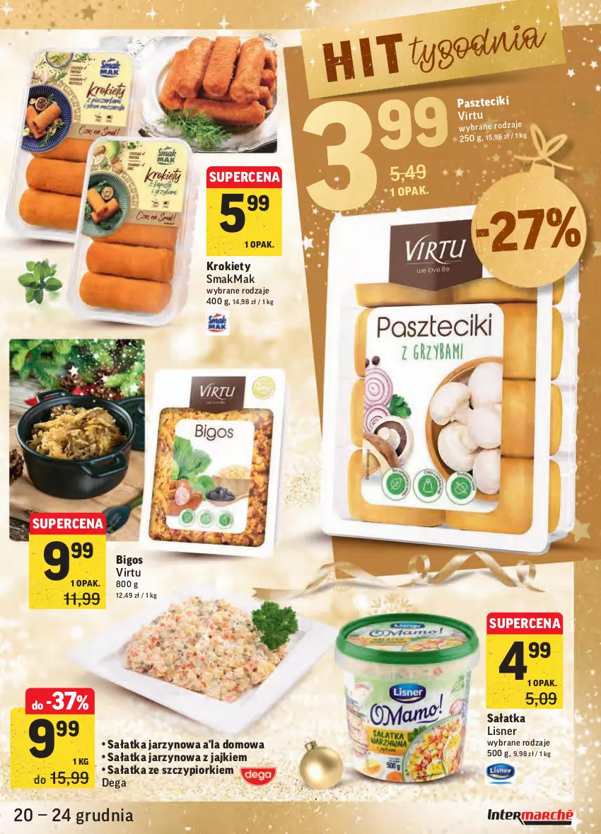 Gazetka promocyjna Intermarche - Boże narodzenie - ważna 20.12 do 24.12.2021 - strona 7 - produkty: Bigos, Dega, Krokiety, Lisner, Sałat, Sałatka, Virtu