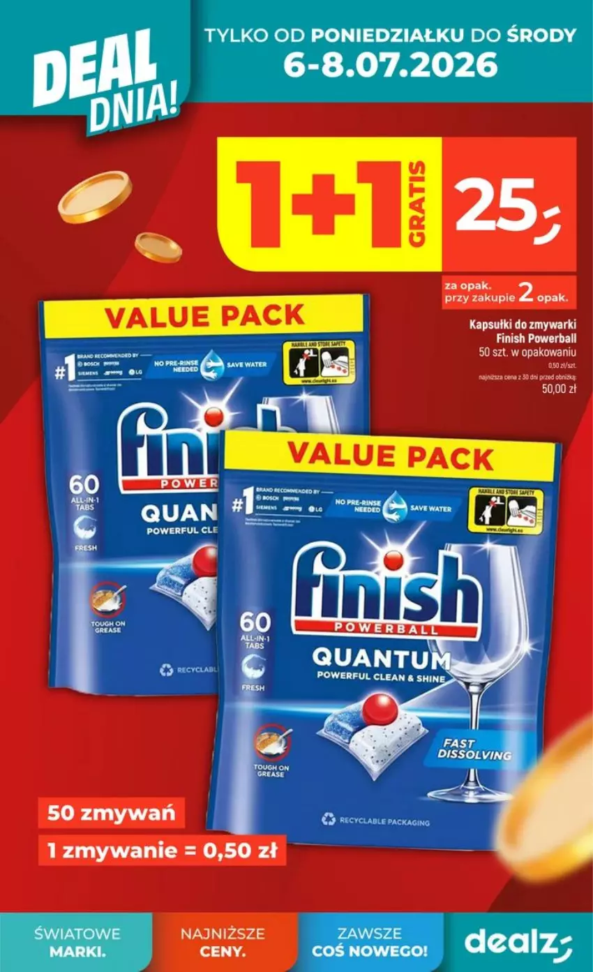 Gazetka promocyjna Dealz - DEAL DNIA - ważna 02.07 do 08.07.2026 - strona 10 - produkty: Finish, Gin, Gra, Zmywarki