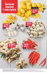 Gazetka promocyjna Stokrotka - Stokrotka Express - Gazetka - ważna od 25.10 do 25.10.2023 - strona 6 - produkty: Warzywa, Papryka, Czosnek, Cytryny, Owoce, Mięso, Imbir