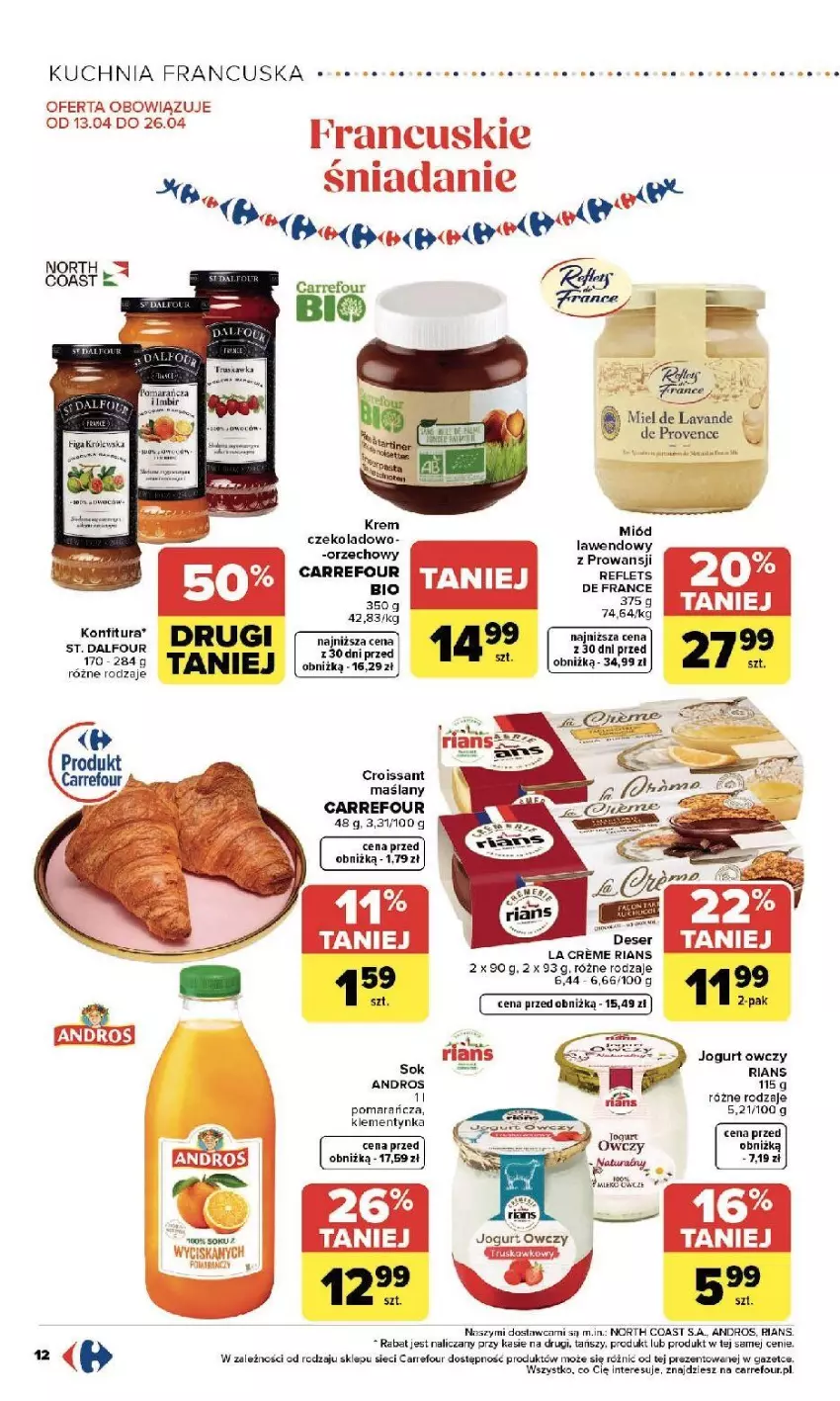 Gazetka promocyjna Carrefour - Gazetka Zmieniliśmy się dla Ciebie - ważna 13.04 do 18.04.2026 - strona 14 - produkty: Croissant, Fa, Gry, Jogurt, Konfitura, Kuchnia, Miód, Sok