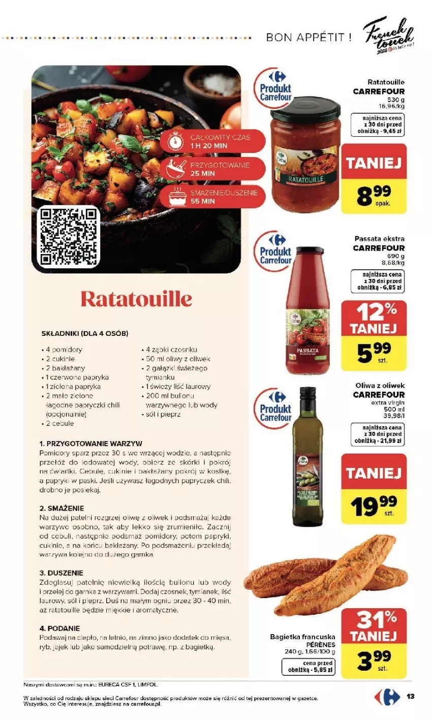 Gazetka promocyjna Carrefour - Gazetka Zmieniliśmy się dla Ciebie - ważna 13.04 do 18.04.2026 - strona 15 - produkty: Bagietka, Bulion, Fa, Laur, Lion, Lisc laurowy, Oliwa, Oliwa z oliwek, Papryka, Pieprz, Pomidory, Rum, Sól, Warzywa
