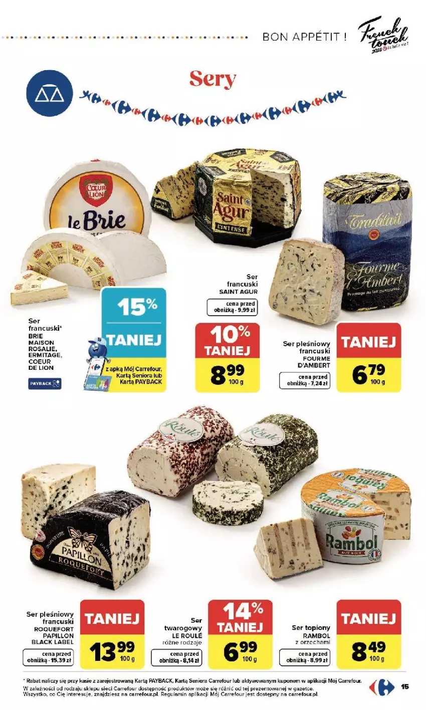Gazetka promocyjna Carrefour - Gazetka Zmieniliśmy się dla Ciebie - ważna 13.04 do 18.04.2026 - strona 17 - produkty: Brie, Gra, Lack, Roquefort, Ser, Ser pleśniowy, Ser topiony, Top