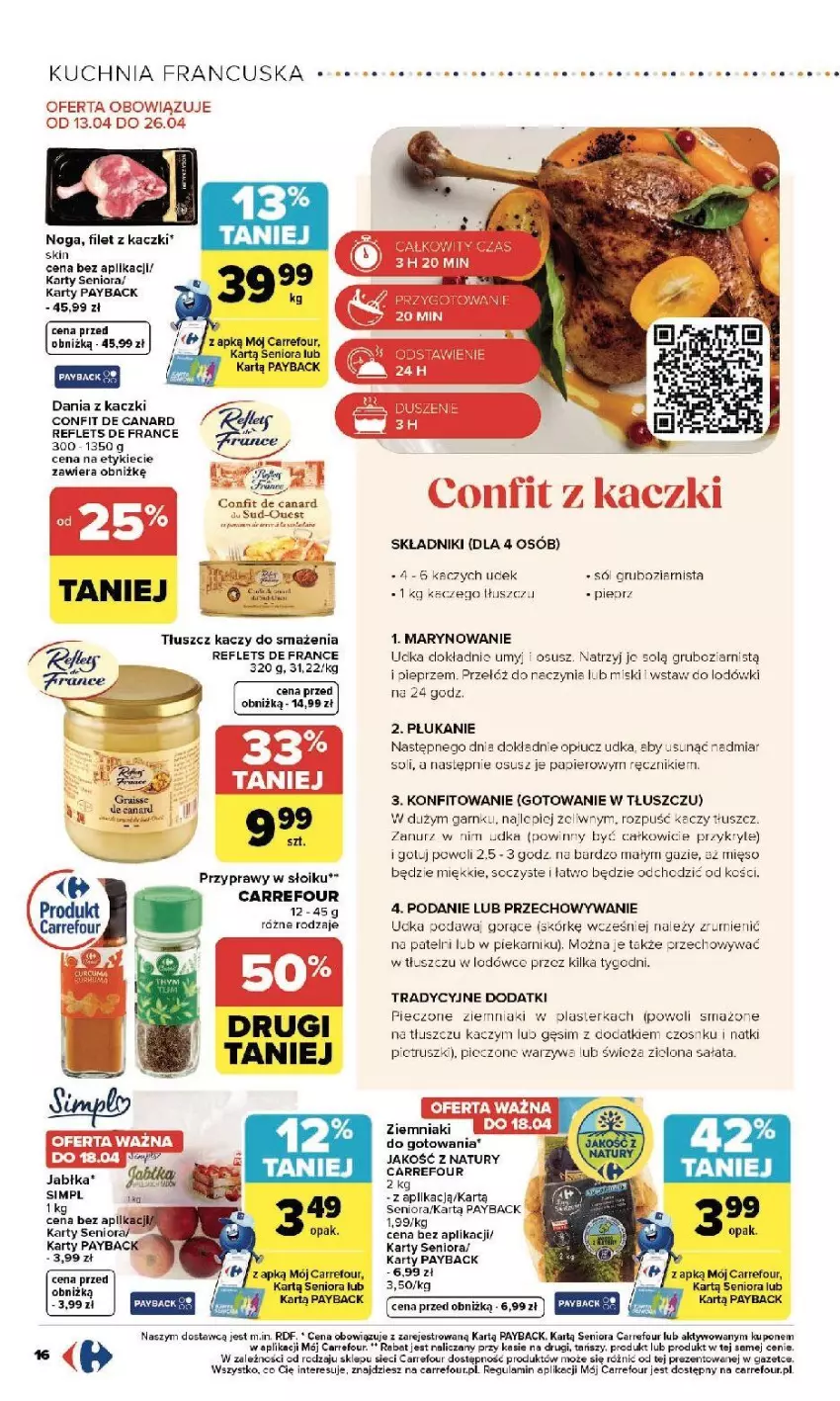 Gazetka promocyjna Carrefour - Gazetka Zmieniliśmy się dla Ciebie - ważna 13.04 do 18.04.2026 - strona 18 - produkty: Fa, Jabłka, Kuchnia, Mięso, Piec, Pieczone ziemniaki, Piekarnik, Pieprz, Przyprawy, Rum, Sałat, Sól, Warzywa, Ziemniaki