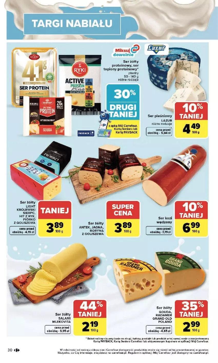 Gazetka promocyjna Carrefour - Gazetka Zmieniliśmy się dla Ciebie - ważna 13.04 do 18.04.2026 - strona 32 - produkty: Fa, Gouda, Gra, Lazur, Mleko, Mlekovita, Salami, Ser, Ser pleśniowy, Ser topiony, Top