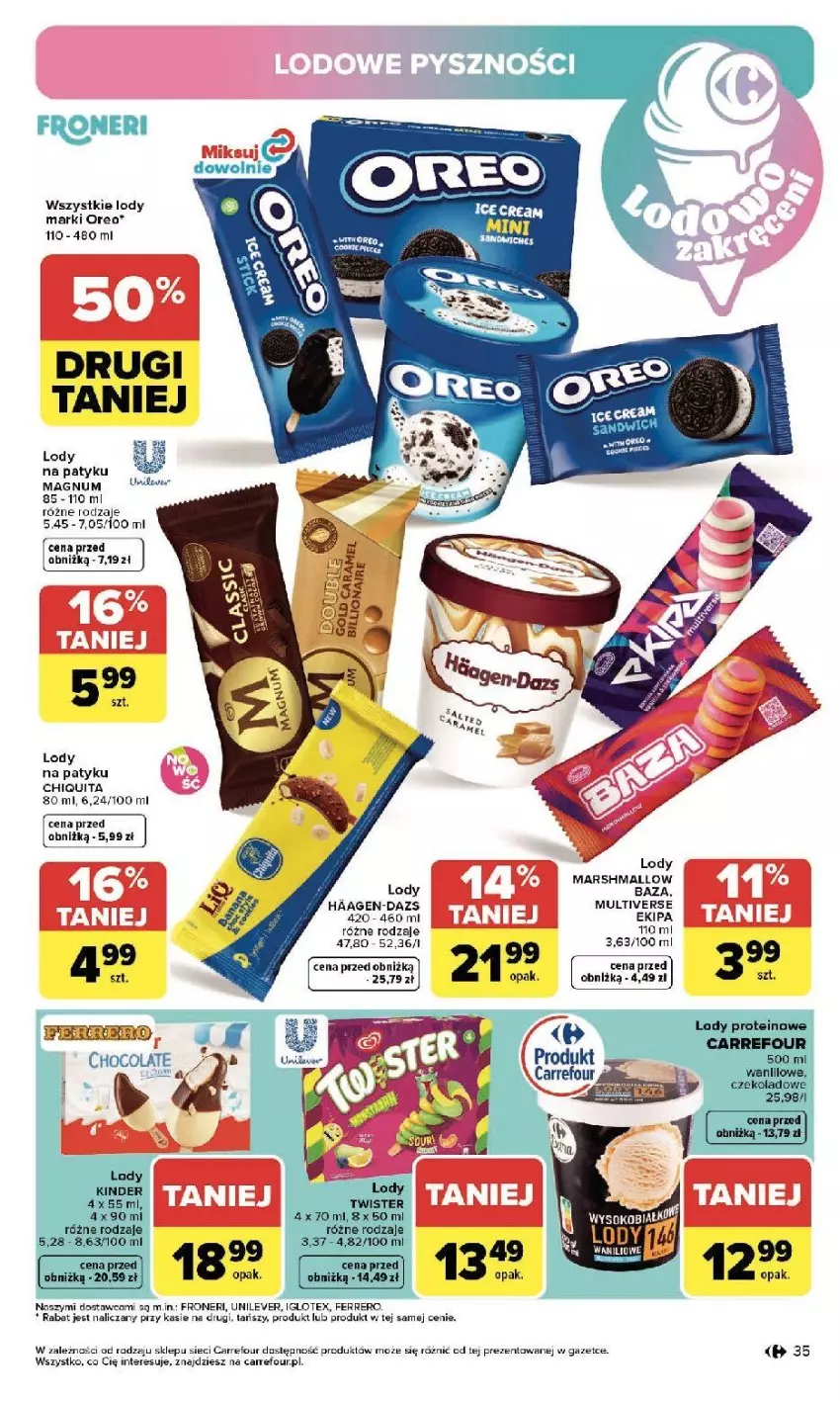 Gazetka promocyjna Carrefour - Gazetka Zmieniliśmy się dla Ciebie - ważna 13.04 do 18.04.2026 - strona 37 - produkty: Ferrero, Lody, Mars