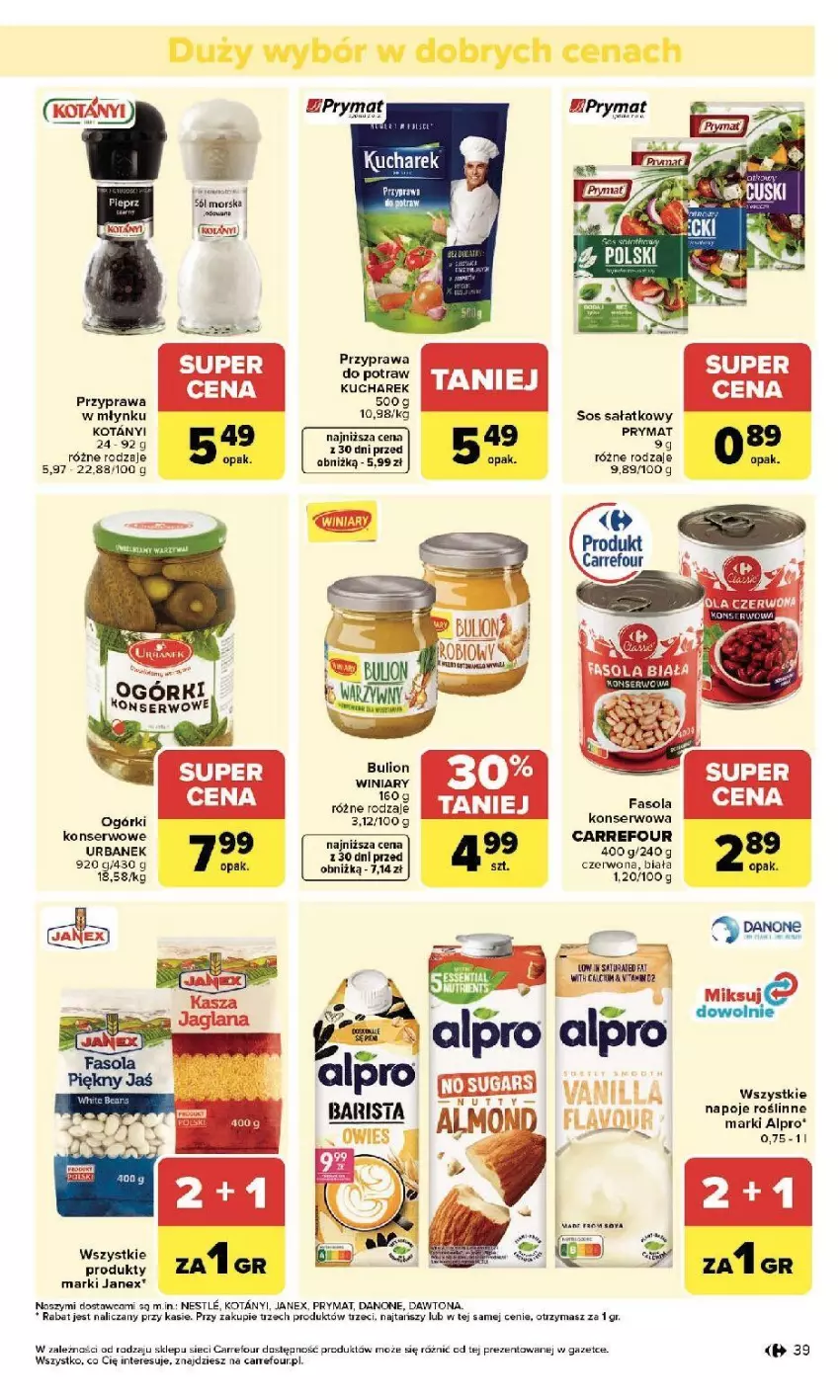 Gazetka promocyjna Carrefour - Gazetka Zmieniliśmy się dla Ciebie - ważna 13.04 do 18.04.2026 - strona 41 - produkty: Alpro, Bulion, Danone, Dawtona, Fa, Kucharek, Lion, Mars, Napoje, Prymat, Przyprawa do potraw, Sałat, Ser, Sos, Winiary