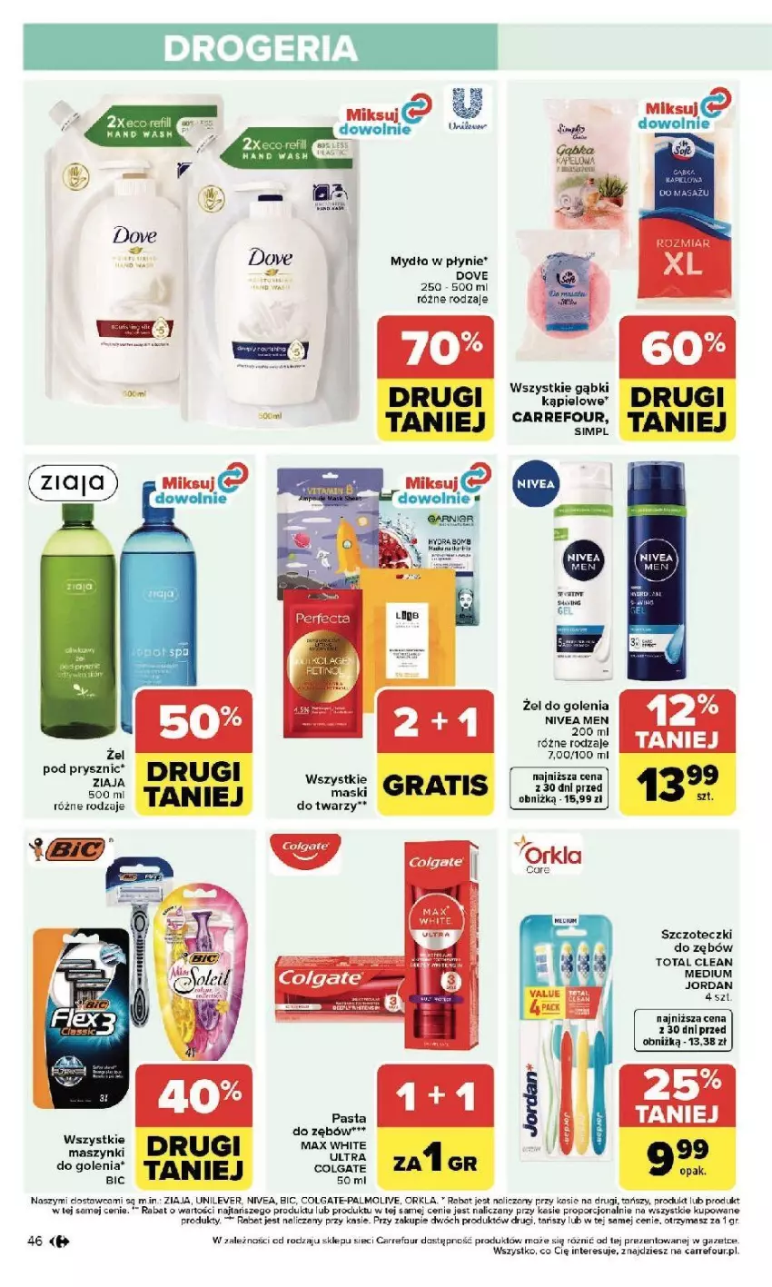 Gazetka promocyjna Carrefour - Gazetka Zmieniliśmy się dla Ciebie - ważna 13.04 do 18.04.2026 - strona 48 - produkty: Colgate, Dove, Fa, Gra, LG, Mydło, Mydło w płynie, Nivea, Nivea Men, Por, Ziaja