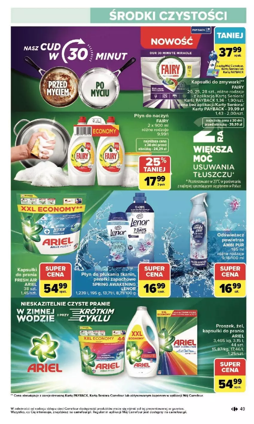 Gazetka promocyjna Carrefour - Gazetka Zmieniliśmy się dla Ciebie - ważna 13.04 do 18.04.2026 - strona 51 - produkty: Ariel, Kapsułki do prania, Lenor, PAESE, Perełki zapachowe, Wino, Zmywarki