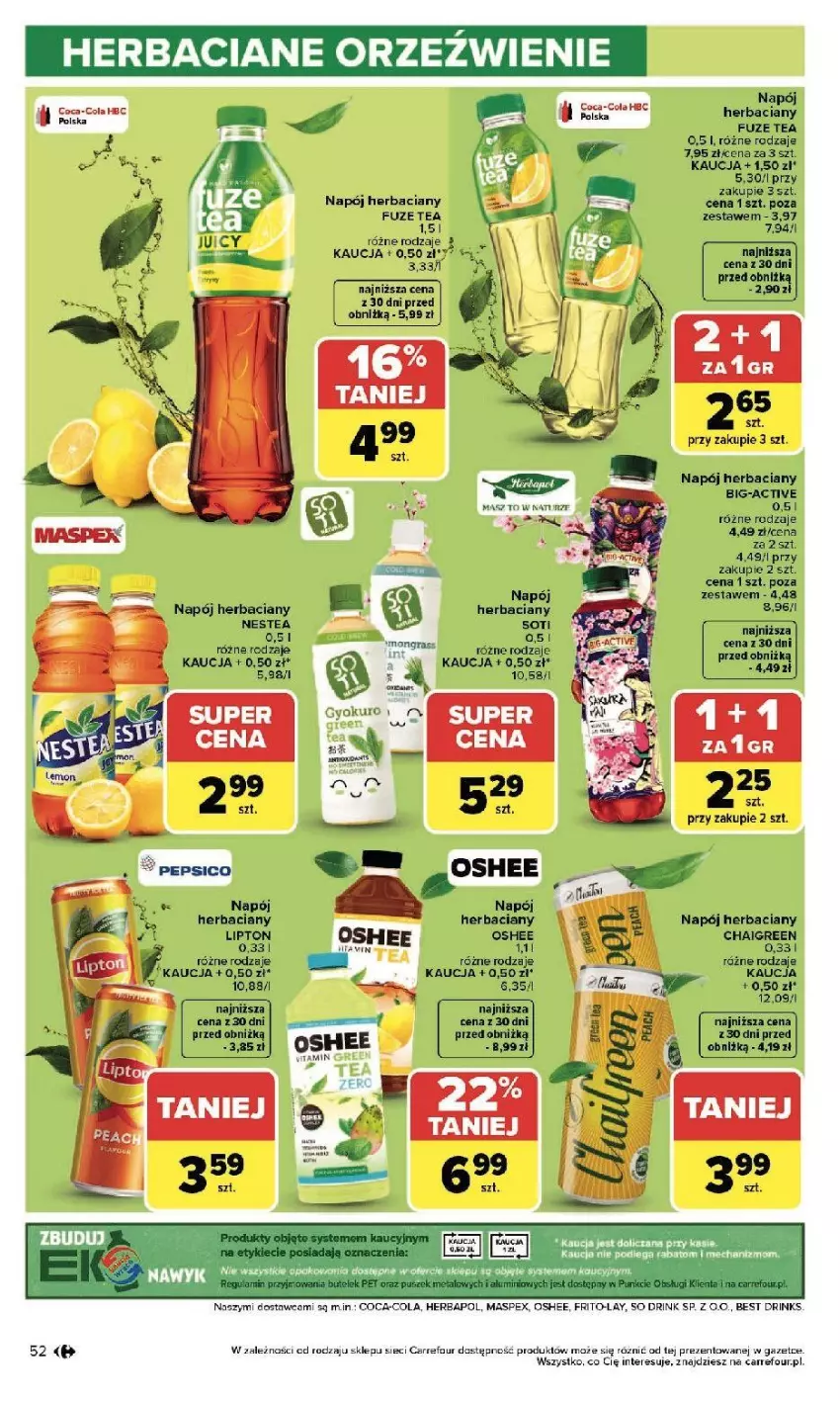 Gazetka promocyjna Carrefour - Gazetka Zmieniliśmy się dla Ciebie - ważna 13.04 do 18.04.2026 - strona 54 - produkty: Coca-Cola, Lipton, Napój, Nestea, Oshee