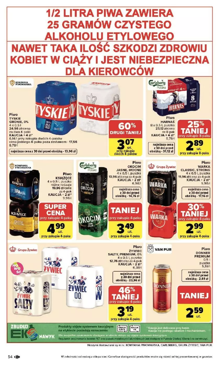Gazetka promocyjna Carrefour - Gazetka Zmieniliśmy się dla Ciebie - ważna 13.04 do 18.04.2026 - strona 56 - produkty: Carlsberg, Gra, Jaja, Piec, Piwa, Piwo, Pur, Tyskie, Warka