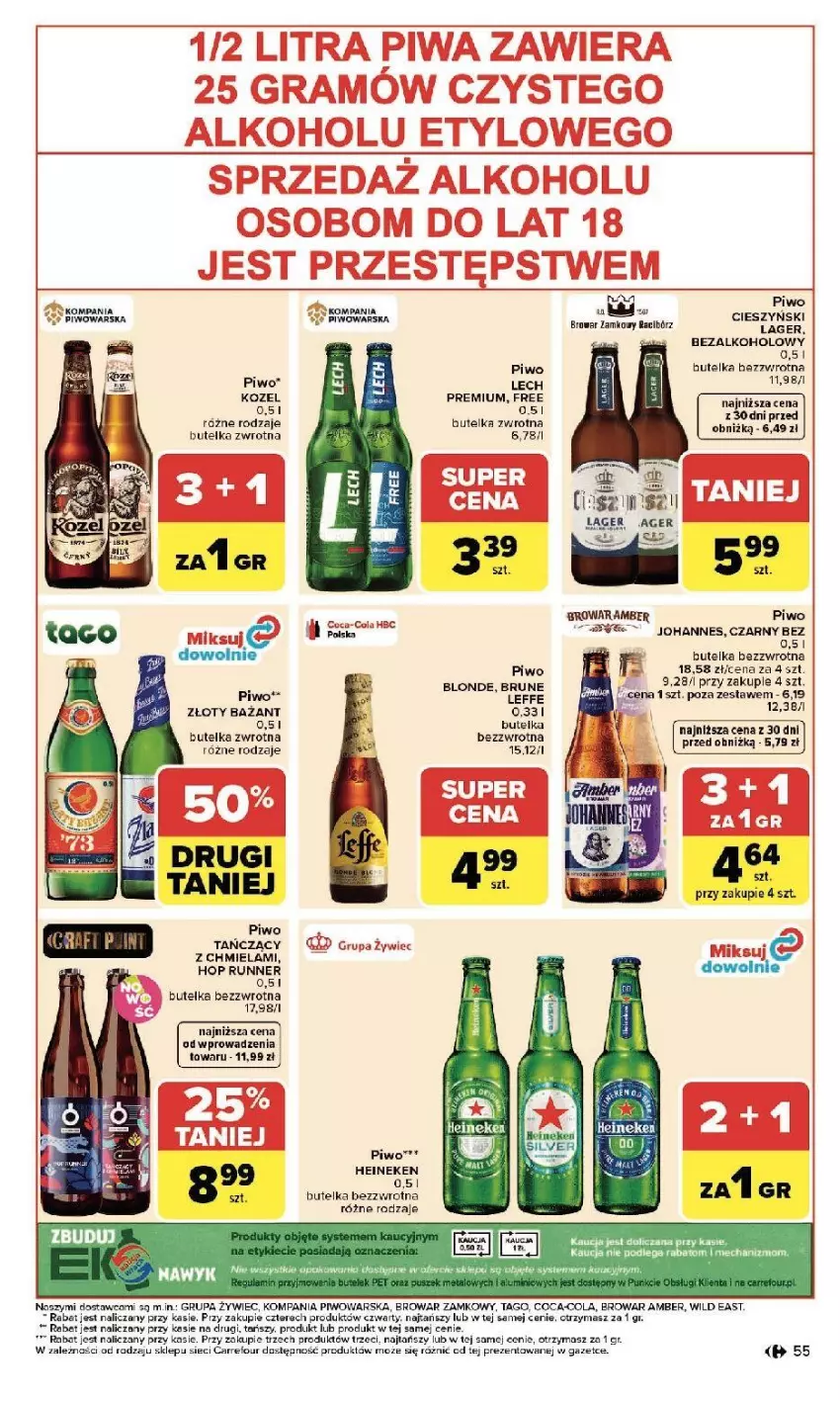 Gazetka promocyjna Carrefour - Gazetka Zmieniliśmy się dla Ciebie - ważna 13.04 do 18.04.2026 - strona 57 - produkty: AEG, Fa, Gra, Heineken, Kozel, Lech Premium, Piwa, Piwo, Rum, Tago