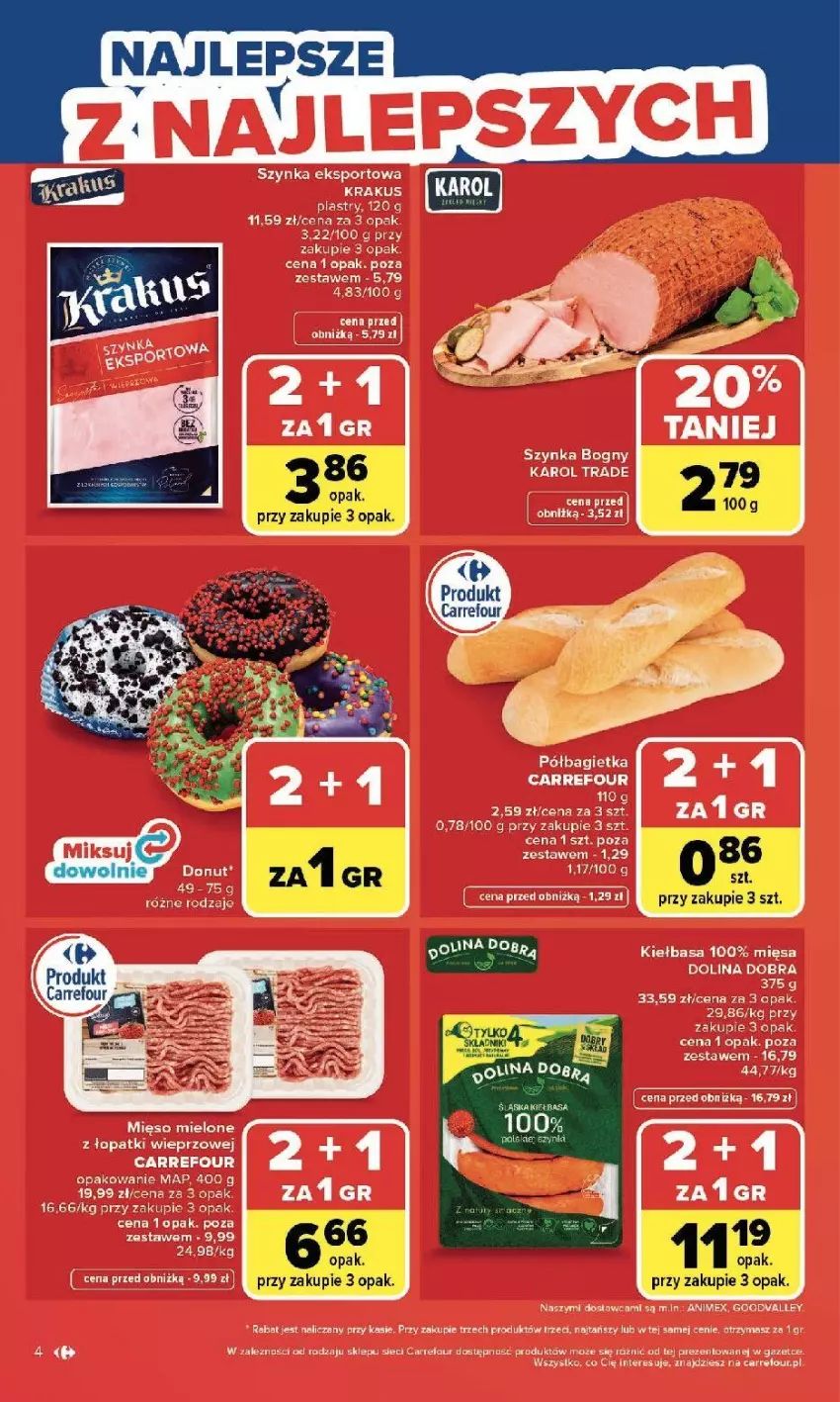 Gazetka promocyjna Carrefour - Gazetka Zmieniliśmy się dla Ciebie - ważna 13.04 do 18.04.2026 - strona 6 - produkty: Bagietka, Kiełbasa, Krakus, Półbagietka, Por, Sport, Szynka
