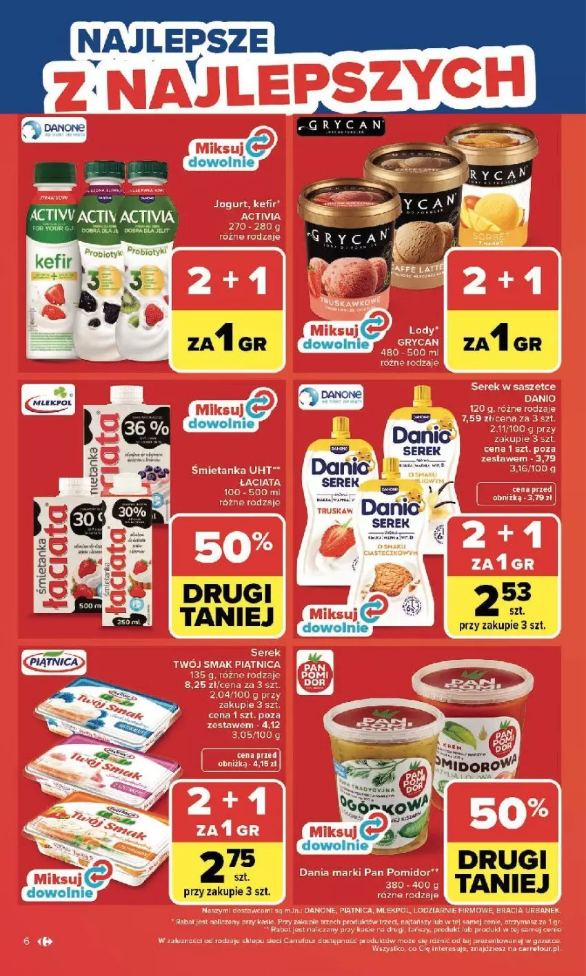 Gazetka promocyjna Carrefour - Gazetka Zmieniliśmy się dla Ciebie - ważna 13.04 do 18.04.2026 - strona 8 - produkty: Danio, Danone, Fa, LG, Mus, Piwa, Ser, Serek