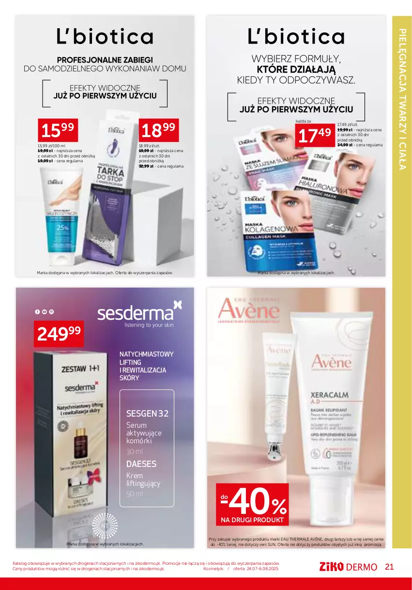 Gazetka promocyjna Ziko - Gazetka Ziko Dermo - ważna 24.07 do 06.08.2025 - strona 21 - produkty: Avène, Rum, Ser, Serum