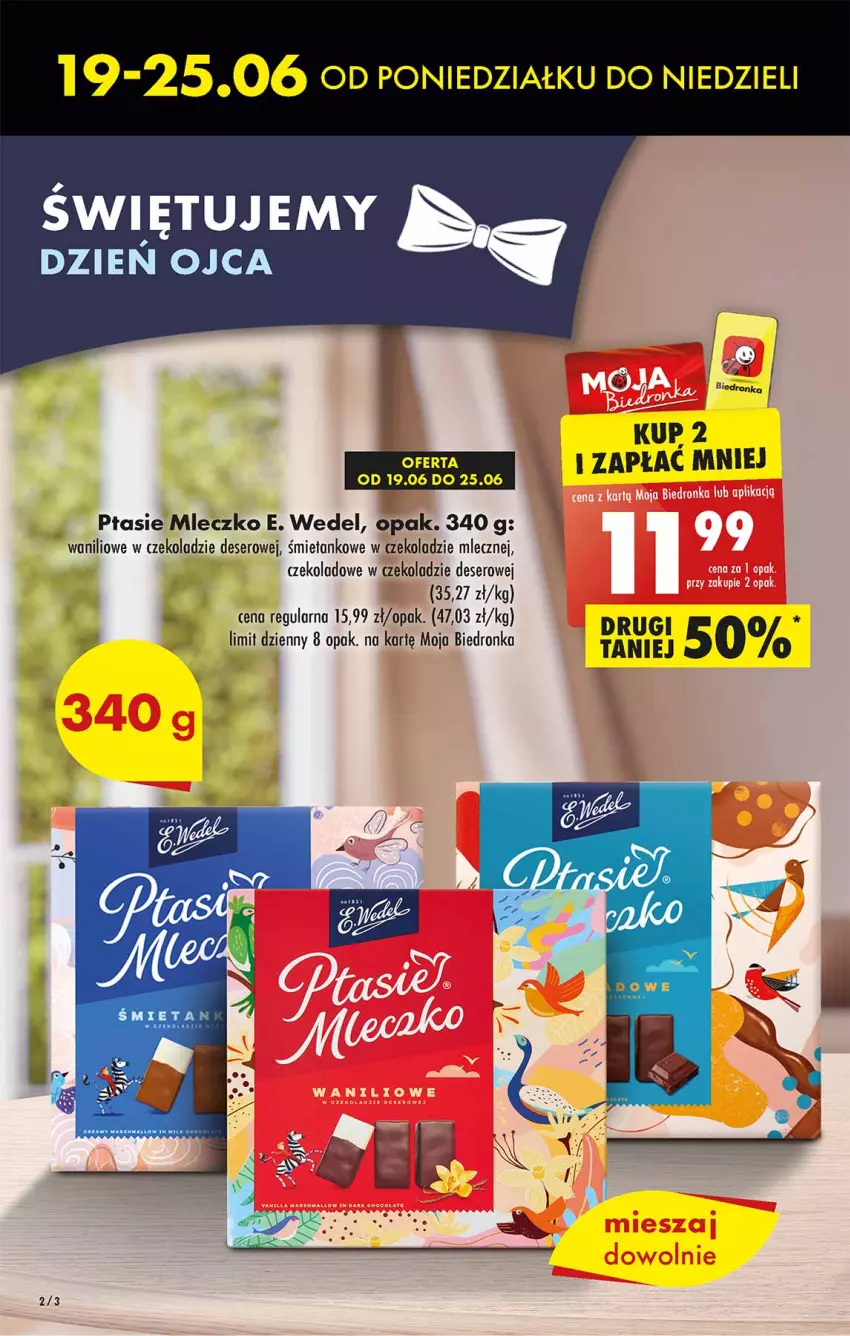 Gazetka promocyjna Biedronka - Od poniedziałku - ważna 19.06 do 24.06.2023 - strona 2 - produkty: Deser, E. Wedel, Mleczko, Ptasie mleczko, Ser