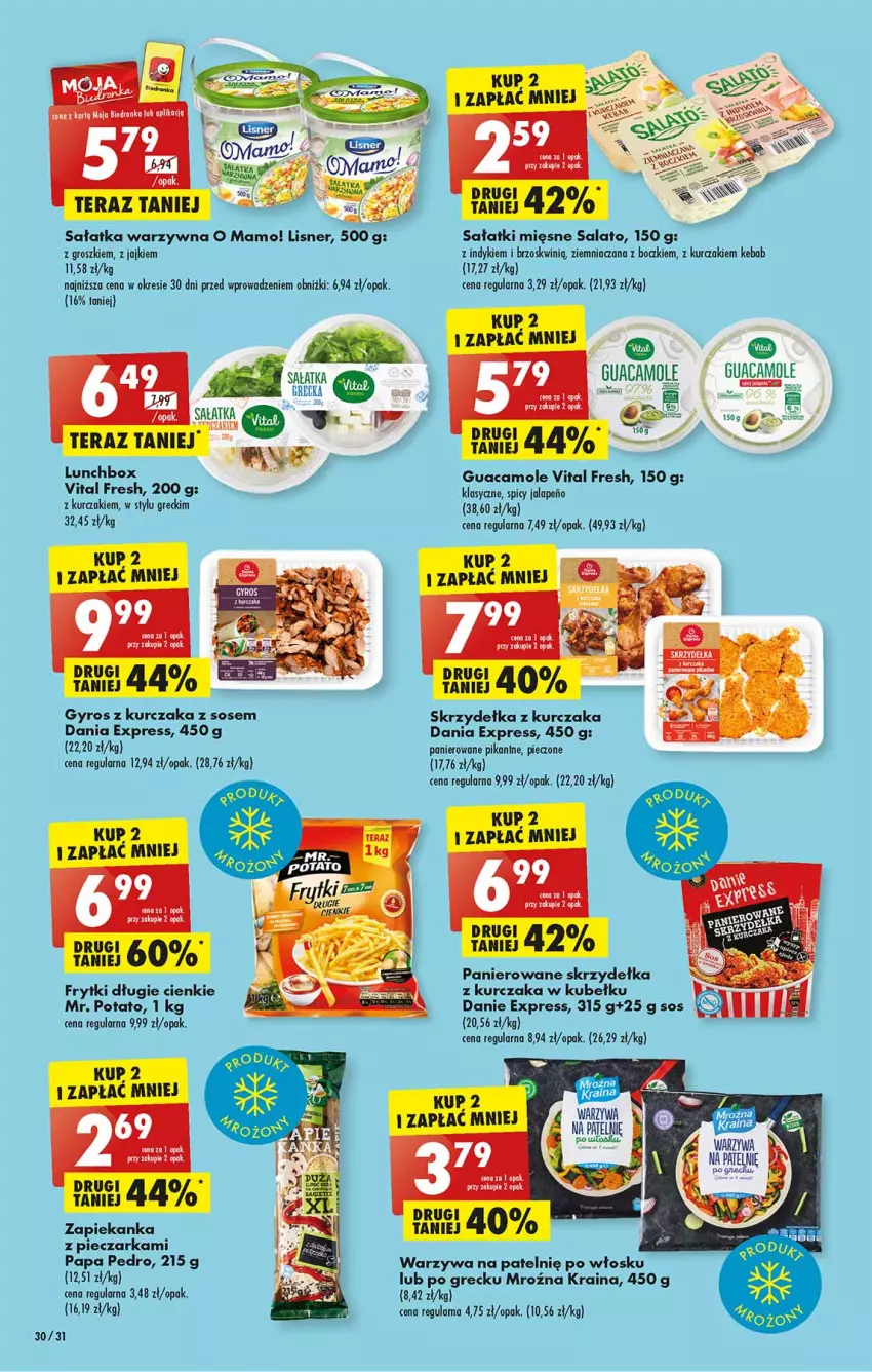 Gazetka promocyjna Biedronka - Od poniedziałku - ważna 19.06 do 24.06.2023 - strona 30 - produkty: Amol, Fa, Frytki, Gyros, Kebab, Kurczak, Lisner, Piec, Pieczarka, Sałat, Sałatka, Sałatka warzywna, Skrzydełka z kurczaka, Sos, Tera, Warzywa, Zapiekanka