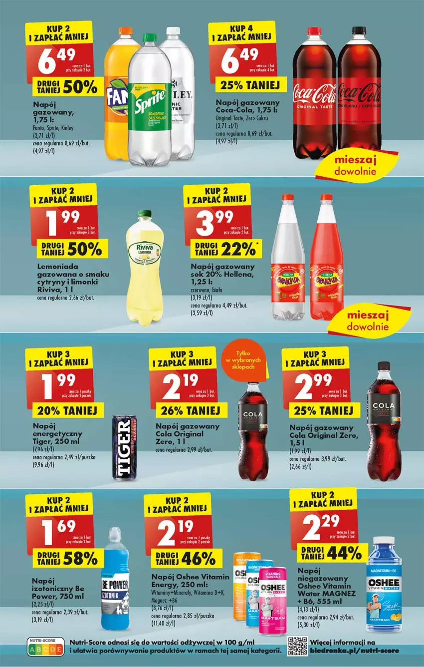 Gazetka promocyjna Biedronka - Od poniedziałku - ważna 19.06 do 24.06.2023 - strona 43 - produkty: Coca-Cola, Cytryny, Fa, Fanta, Gin, Hellena, Lemoniada, Leon, Magnez, Napój, Napój gazowany, Oshee, Por, Rama, Sok, Sprite, Tiger