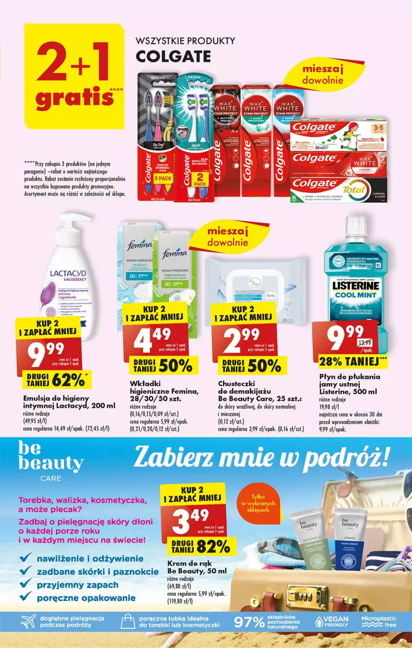 Gazetka promocyjna Biedronka - Od poniedziałku - ważna 19.06 do 24.06.2023 - strona 51 - produkty: Be Be, Chusteczki, Colgate, Emulsja, Fa, Krem do rąk, LG, Listerine, Makijaż, Płyn do płukania, Płyn do płukania jamy ustnej, Por, Wkładki