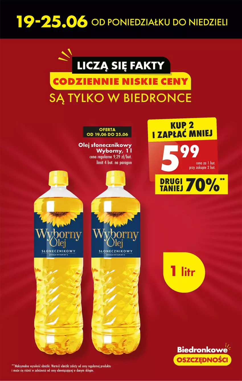 Gazetka promocyjna Biedronka - Od poniedziałku - ważna 19.06 do 24.06.2023 - strona 9 - produkty: Olej, Olej słonecznikowy, Sok