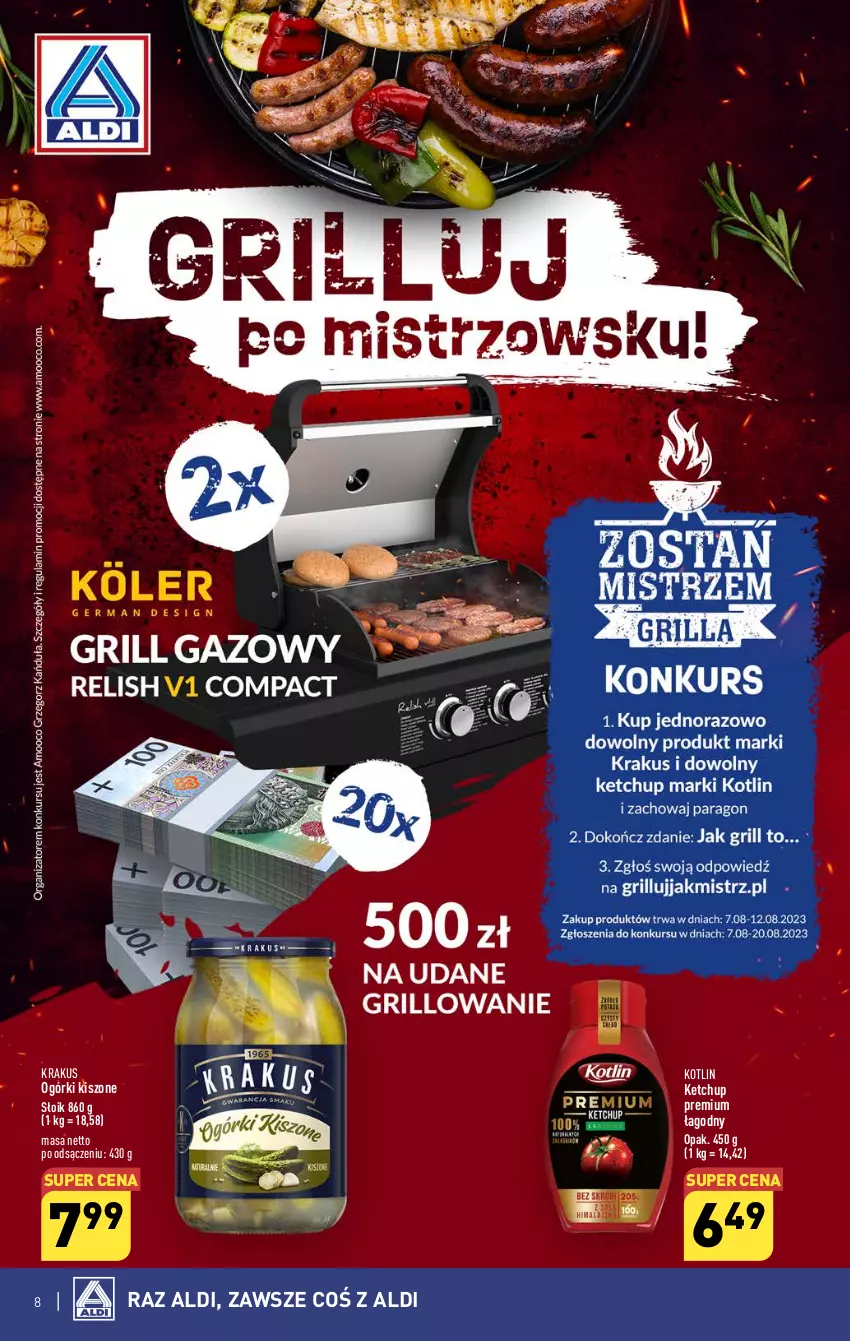 Gazetka promocyjna Aldi - Pełna oferta - ważna 07.08 do 12.08.2023 - strona 8 - produkty: Ketchup, Kotlin, Krakus