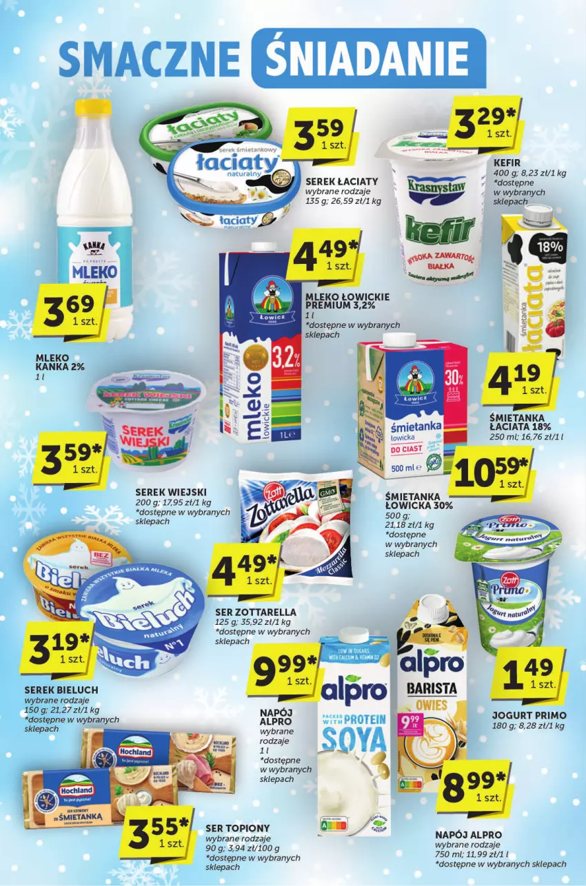 Gazetka promocyjna ABC - ważna 28.11 do 10.12.2024 - strona 3 - produkty: Alpro, Jogurt, Mleko, Napój, Ser, Ser topiony, Serek, Serek wiejski, Top, Zott, Zottarella