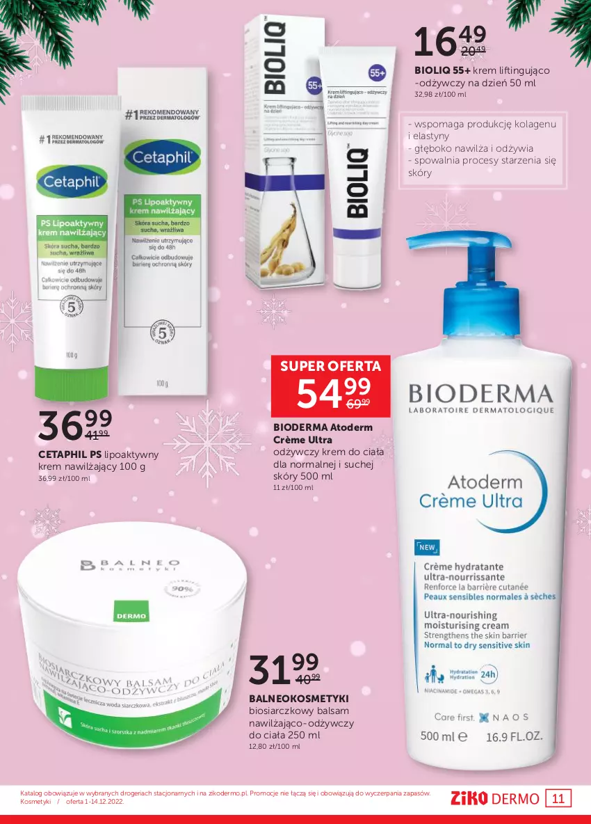 Gazetka promocyjna Ziko - Gazetka Ziko Dermo - ważna 01.12 do 14.12.2022 - strona 11 - produkty: Atoderm, Bioderma, Cetaphil, Kolagen, Krem do ciała, Krem nawilżający