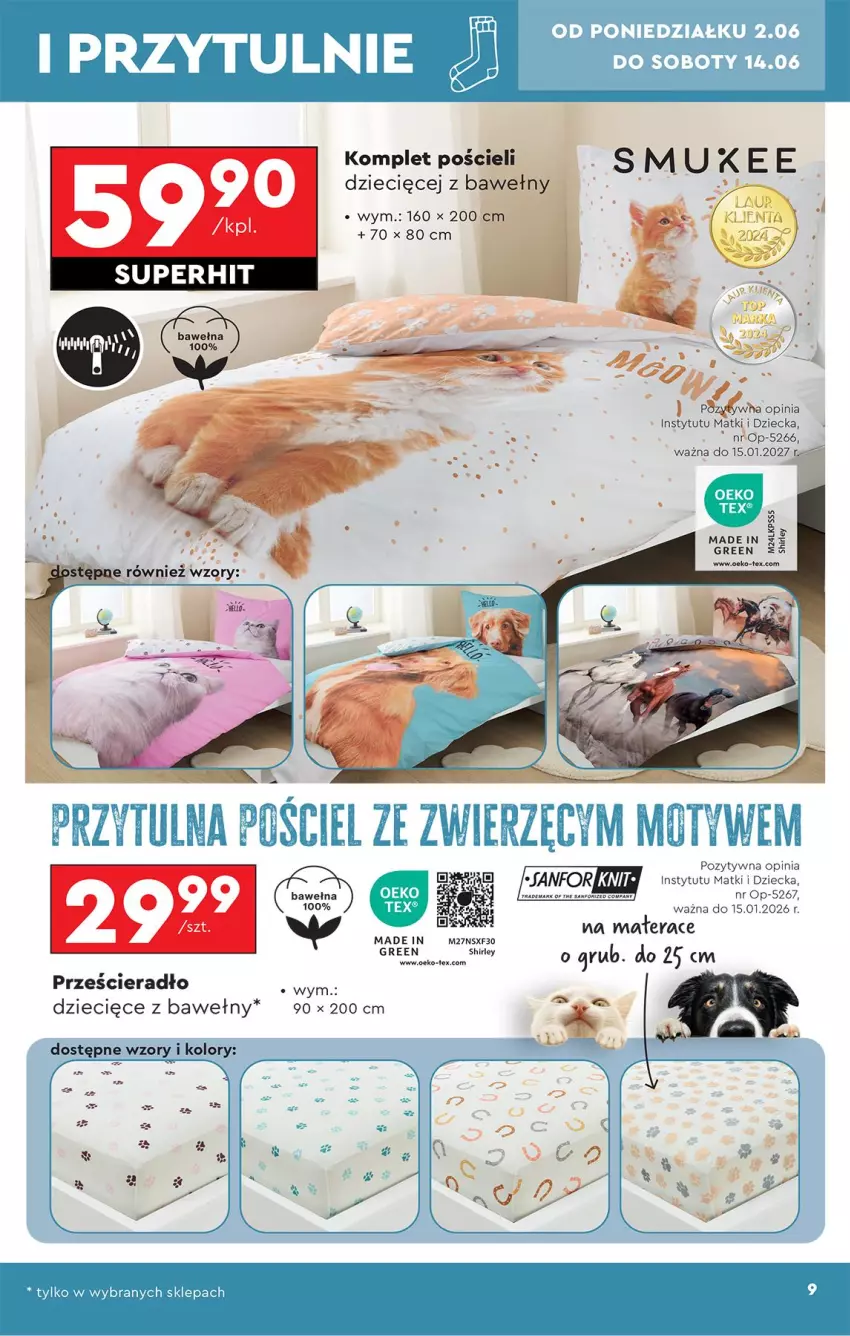 Gazetka promocyjna Biedronka - Okazje Tygodnia - ważna 31.05 do 14.06.2025 - strona 11 - produkty: Dzieci, Komplet pościeli, Materac, Pościel, Prześcieradło, Sos, Tera, Wełna