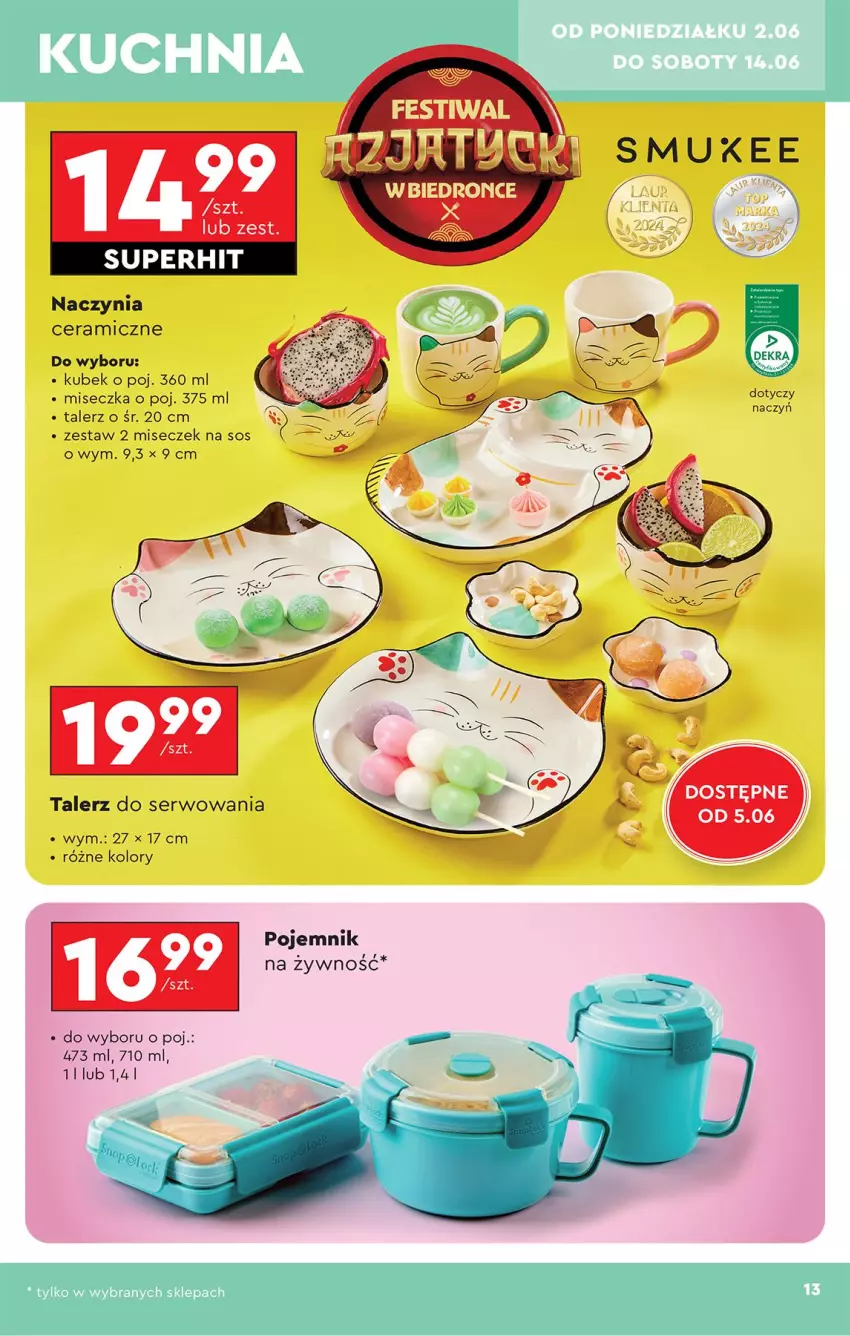Gazetka promocyjna Biedronka - Okazje Tygodnia - ważna 31.05 do 14.06.2025 - strona 15 - produkty: Kubek, Miseczka, Pojemnik, Ser, Sos, Talerz