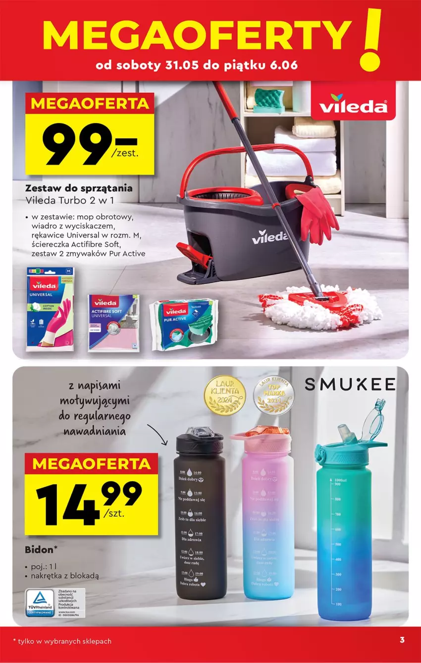 Gazetka promocyjna Biedronka - Okazje Tygodnia - ważna 31.05 do 14.06.2025 - strona 5 - produkty: Mop, Pur, Rękawice, Vileda, Wiadro, Wiadro z wyciskaczem