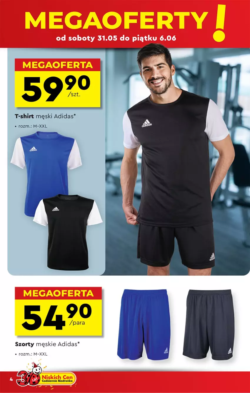 Gazetka promocyjna Biedronka - Okazje Tygodnia - ważna 31.05 do 14.06.2025 - strona 6 - produkty: Adidas, Szorty, T-shirt