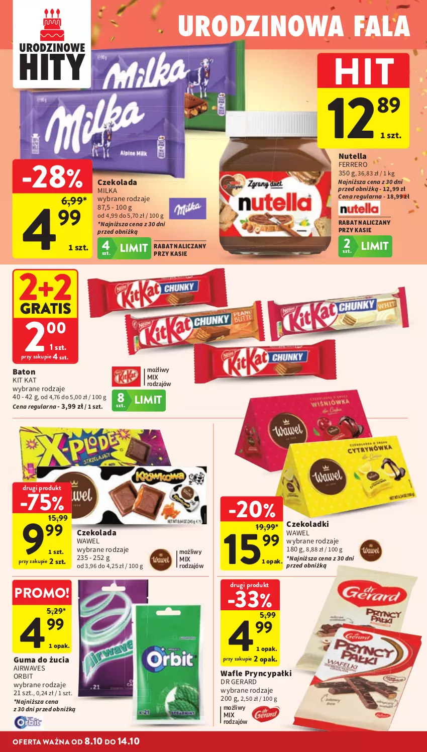 Gazetka promocyjna Intermarche - Gazetka promocyjna - ważna 08.10 do 14.10.2026 - strona 30 - produkty: Baton, Czekolada, Dr Gerard, Fa, Ferrero, Gra, Guma do żucia, Kit Kat, Milka, Nutella, Orbit, Wafle, Wawel