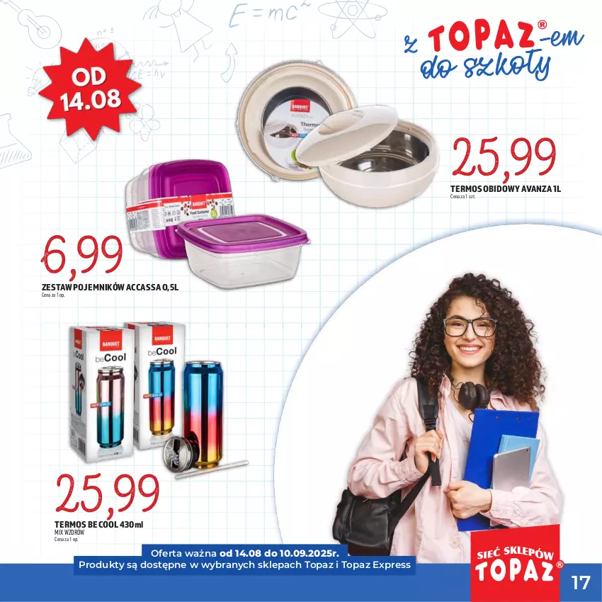 Gazetka promocyjna Topaz - Gazetka - ważna 17.07 do 10.09.2025 - strona 17 - produkty: Pojemnik, Termos, Top