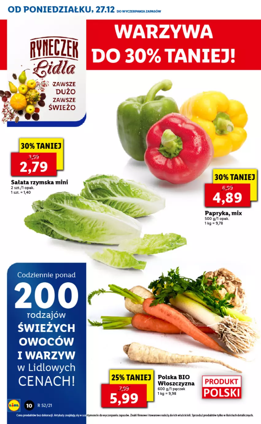 Gazetka promocyjna Lidl - GAZETKA - ważna 27.12.2021 do 02.01.2022 - strona 12 - produkty: Papryka, Sałat