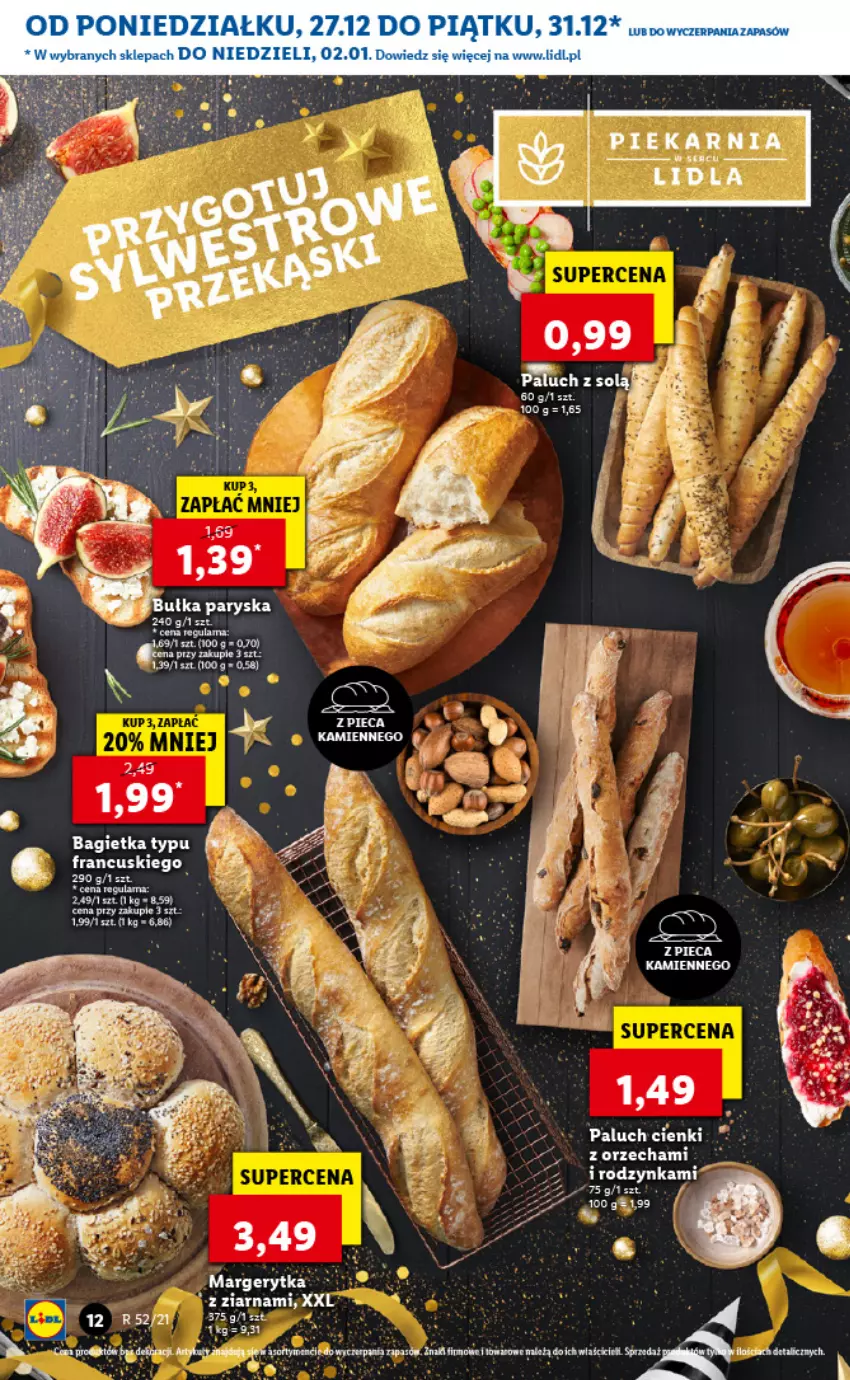 Gazetka promocyjna Lidl - GAZETKA - ważna 27.12.2021 do 02.01.2022 - strona 14 - produkty: Bagietka, Piec