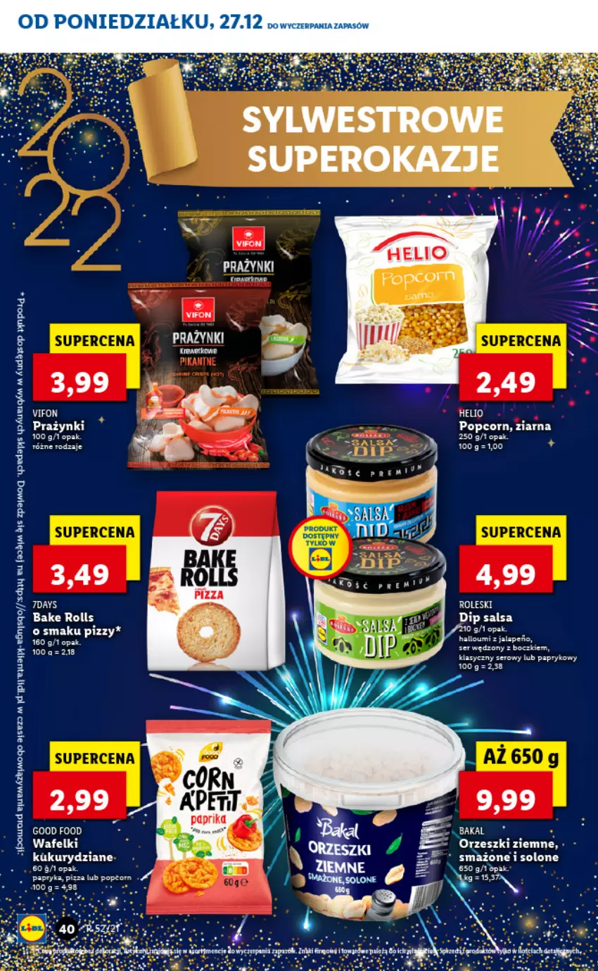 Gazetka promocyjna Lidl - GAZETKA - ważna 27.12.2021 do 02.01.2022 - strona 42 - produkty: Bake Rolls, Fa, Koc, LG, Orzeszki, Orzeszki ziemne, Popcorn, Por, Prazynki, Salsa, Ser