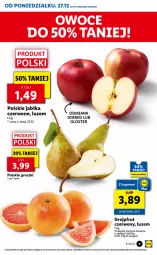 Gazetka promocyjna Lidl - GAZETKA - Gazetka - ważna od 02.01 do 02.01.2022 - strona 9 - produkty: Gruszki, Jabłka, Grejpfrut, Fa