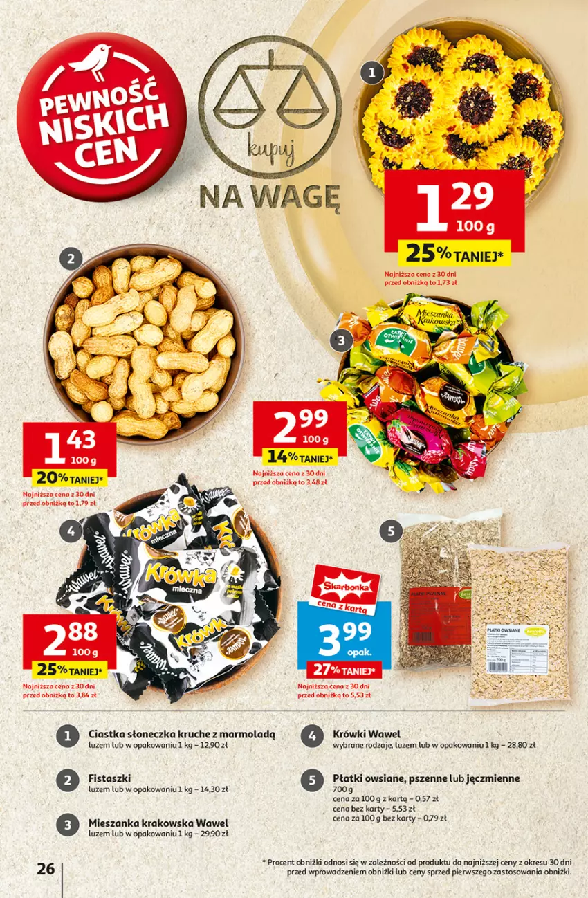 Gazetka promocyjna Auchan - Pewność Niskich Cen Hipermarket - ważna 31.10 do 06.11.2024 - strona 28 - produkty: Ciastka, Mola, Płatki owsiane, Wawel