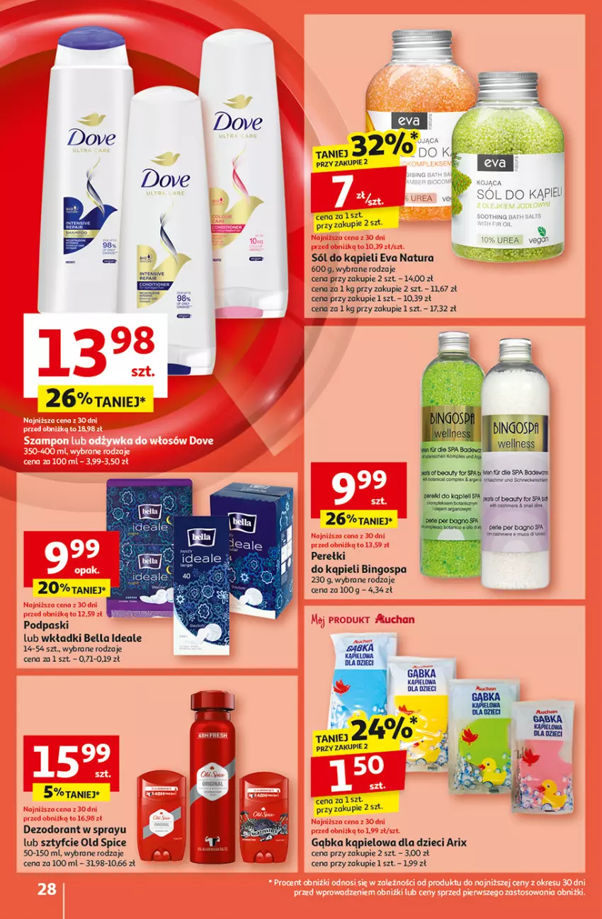 Gazetka promocyjna Auchan - Pewność Niskich Cen Hipermarket - ważna 31.10 do 06.11.2024 - strona 30 - produkty: Bell, Bella, Dezodorant, Dzieci, Old Spice, Podpaski, Por, Sól, Sól do kąpieli, Wkładki