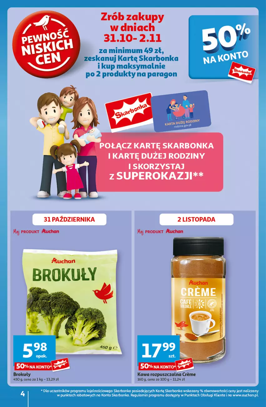 Gazetka promocyjna Auchan - Pewność Niskich Cen Hipermarket - ważna 31.10 do 06.11.2024 - strona 4 - produkty: Brokuły, Fa, Gra, Top