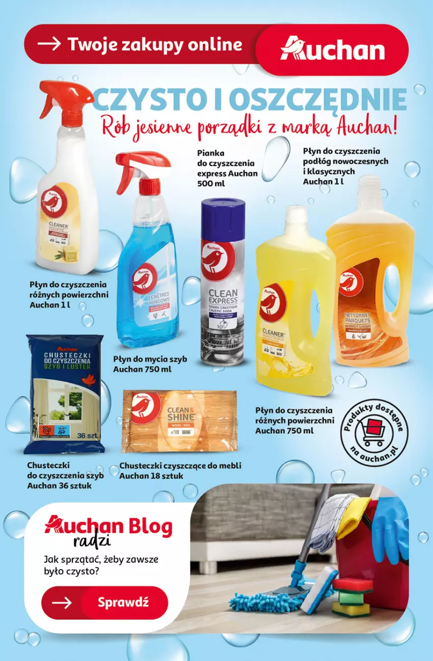 Gazetka promocyjna Auchan - Pewność Niskich Cen Hipermarket - ważna 31.10 do 06.11.2024 - strona 40 - produkty: Chusteczki, Płyn do mycia, Por