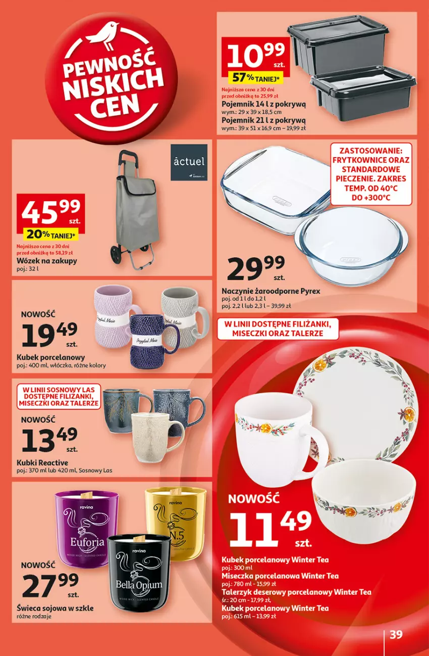 Gazetka promocyjna Auchan - Pewność Niskich Cen Hipermarket - ważna 31.10 do 06.11.2024 - strona 47 - produkty: Bell, Bella, Kubek, Naczynie żaroodporne, Pojemnik, Por, Sos, Włóczka, Wózek, Wózek na zakupy