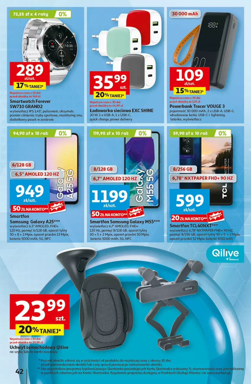 Gazetka promocyjna Auchan - Pewność Niskich Cen Hipermarket - ważna 31.10 do 06.11.2024 - strona 50 - produkty: Acer, Amol, Bateria, Gala, Gra, Latarka, Monitor, Pasek, Por, Powerbank, Samsung, Smartfon, Smartwatch, Sport, Tarka, Warka